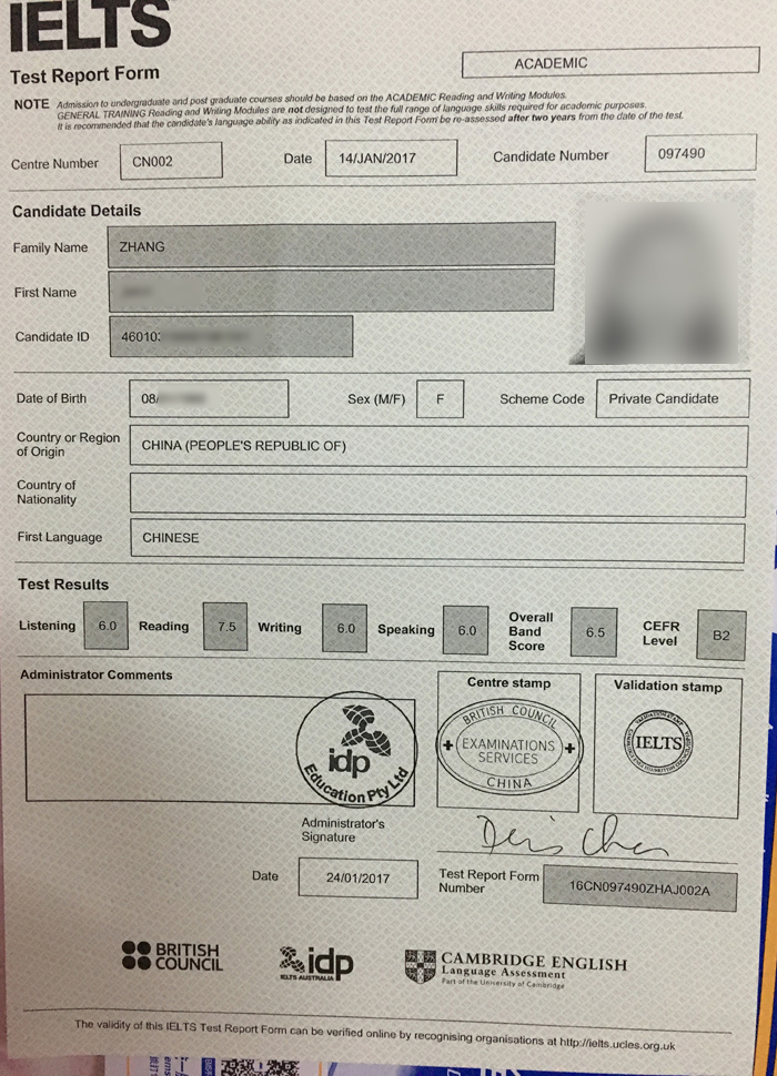 雅思高分学员分享